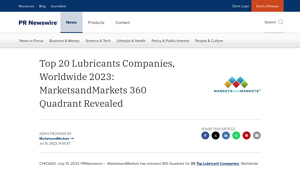 Top 20 Lubricants Companies, Worldwide 2023: MarketsandMarkets 360 ... - biggest oil supplier in the world