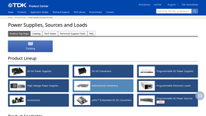 Power Supplies, Sources and Loads | Products | TDK Product Center - power supplier