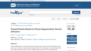 Treated Dentin Matrix in Tissue Regeneration: Recent Advances - treated dentin matrix suppliers