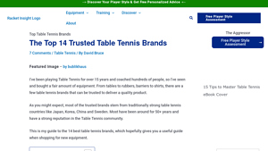 The Top 14 Trusted Table Tennis Brands - Racket Insight - table tennis tables supplier china
