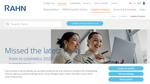 Cosmetic Ingredients Suppliers - Products & Raw Materials - Rahn AG - cosmetic ingredients supplier