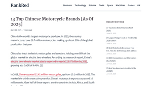 13 Top Chinese Motorcycle Brands [As Of 2025] - RankRed - motorcycle supplier