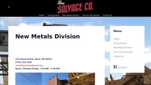 New Metals Division - Reno Salvage - steel suppliers el reno ok