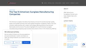 The Top 10 American Sunglass Manufacturing Companies - sunglasses supplier usa