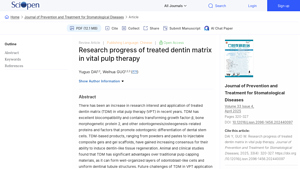 Research progress of treated dentin matrix in vital pulp therapy - treated dentin matrix suppliers