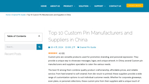 Top 10 Custom Pin Manufacturers and Suppliers in China - enamel pin supplier