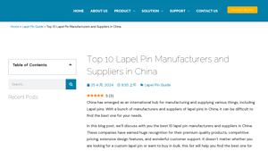 Top 10 Lapel Pin Manufacturers and Suppliers in China - lapel pin supplier