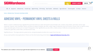 Adhesive Vinyl - Permanent Vinyl Sheets & Rolls | SignWarehouse - decal supplier