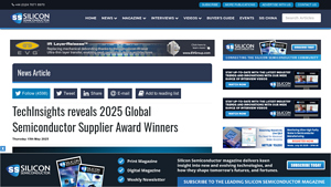 TechInsights reveals 2025 Global Semiconductor Supplier Award Winners - semiconductor equipment supplier