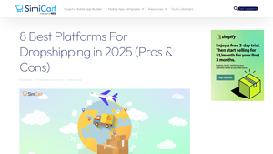 8 Best Platforms For Dropshipping in 2025 (Pros & Cons) - SimiCart - drop shipping supplier platforms with storefront