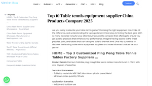 Top 10 Table tennis equipment supplier China Products Compare 2025 - indoor tennis table supplier china