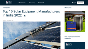 Top 10 Solar Equipment Manufacturers in India 2022 - solar energy equipment supplier