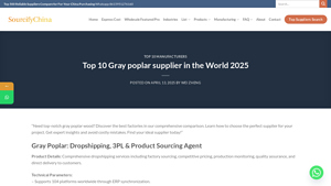 Top 10 Gray poplar supplier in the World 2025 - sourcifychina.com - gray poplar supplier