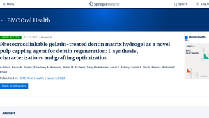 Photocrosslinkable gelatin-treated dentin matrix hydrogel as a novel ... - treated dentin matrix suppliers