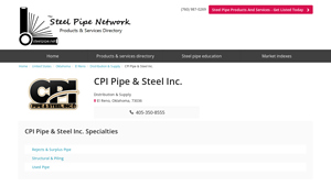 CPI Pipe & Steel Inc. - Distribution & Supply - Steel Pipe - steel suppliers el reno ok