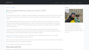 Best european defense stocks to invest in 2025 - sypalo.com - weapon suppliers