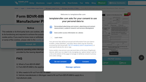 Form BDVR-88M Application for Vehicle Manufacturer Plate - Michigan - licence plate manufacturers