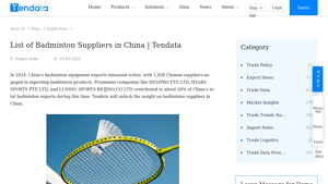 List of Badminton Suppliers in China | Tendata - bamdinton supplier china