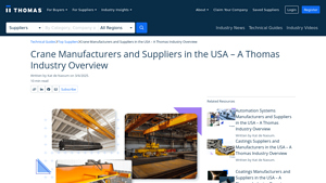 Crane Manufacturers and Suppliers in the USA - Thomasnet - overhead crane supplier