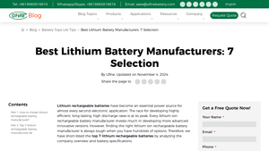 Best 7 Manufacturers of Lithium Rechargeable Batteries - lithium ion suppliers