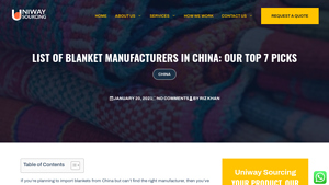 List Of Blanket Manufacturers In China: Our Top 7 Picks - Uniway Sourcing - blanket supplier