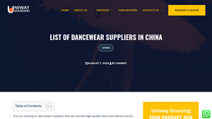 List Of Dancewear Suppliers In China - Uniway Sourcing - dancewear suppliers