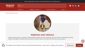 Ribbons and Medals - Vanguard Industries - medal supplier