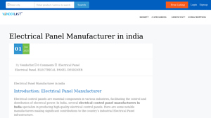 Electrical Panel Manufacturer in india - VendorList - electrical control panel manufacturers