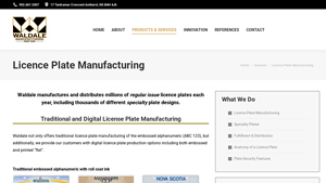 Licence Plate Manufacturing - Waldale Manufacturing Limited - licence plate manufacturers
