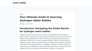 Your Ultimate Guide to Sourcing Hydrogen Water Bottles - hydrogen water bottle suppliers