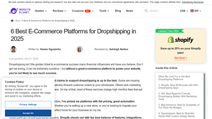 7 Best E-Commerce Platforms for Dropshipping in 2025 - Website Planet - drop shipping supplier platforms with storefront