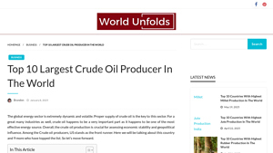 Top 10 Largest Crude Oil Producer In The World - World Unfolds - biggest oil supplier in the world