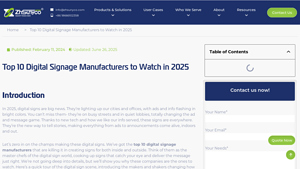 2025 Watchlist: Top 10 Digital Signage Manufacturers - zhsunyco - digital signage supplier