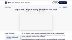 Top 11 UK Dropshipping Suppliers for 2025 - ZIK Analytics - dropshipping supplier