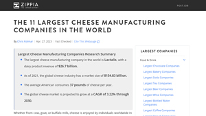 The 11 Largest Cheese Manufacturing Companies In The World - cheese supplier