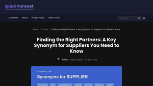 Finding the Right Partners: A Key Synonym for Suppliers You Need to ... - synonym for suppliers