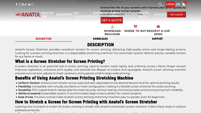 Professional Screen Stretcher for Screen Printing - Anatol Equipment
