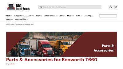 Aftermarket Kenworth T660 Parts for Sale - Big Truck Hoods