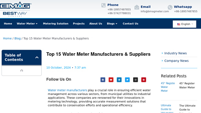 Top 15 Water Meter Manufacturers & Suppliers