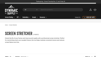 Screen Stretcher - Dynamic Screen Printing Supply