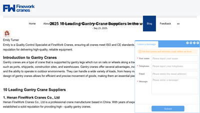 2025 10 Leading Gantry Crane Suppliers in the world - Blog