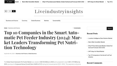 Top 10 Companies in the Smart Automatic Pet Feeder Industry (2024)