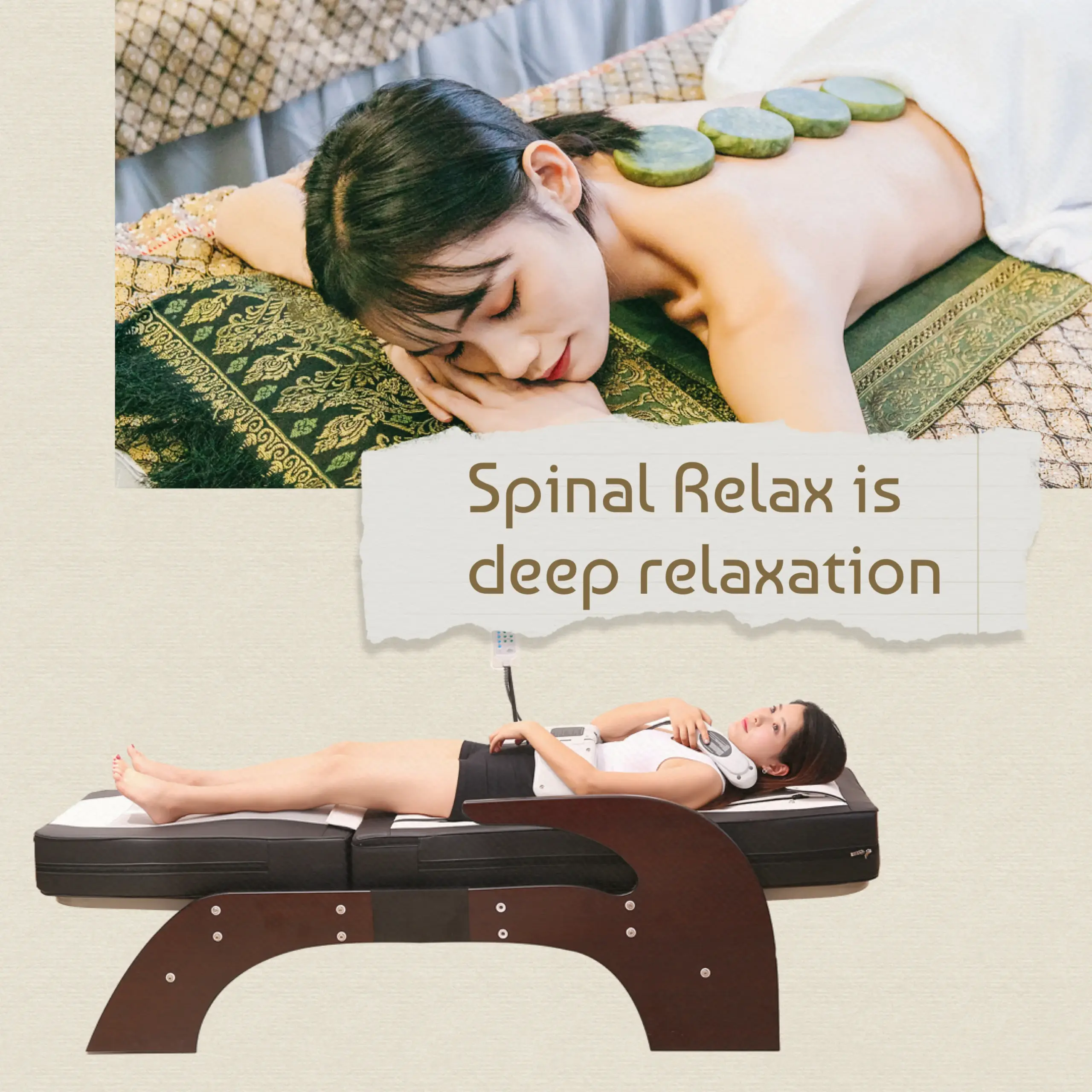 Illustrative example of massage bed with rollers from Google Search