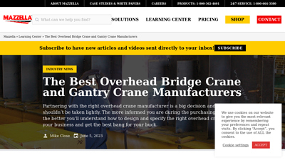 The Best Overhead Bridge Crane and Gantry Crane Manufacturers
