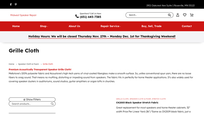 Grille Cloth | Midwest Speaker Repair
