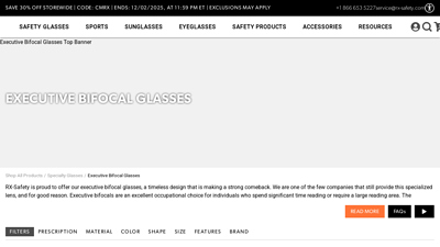 Executive Bifocal Glasses - RX Safety