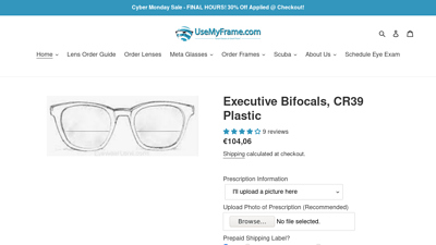 Executive Bifocals, CR39 Plastic - UseMyFrame