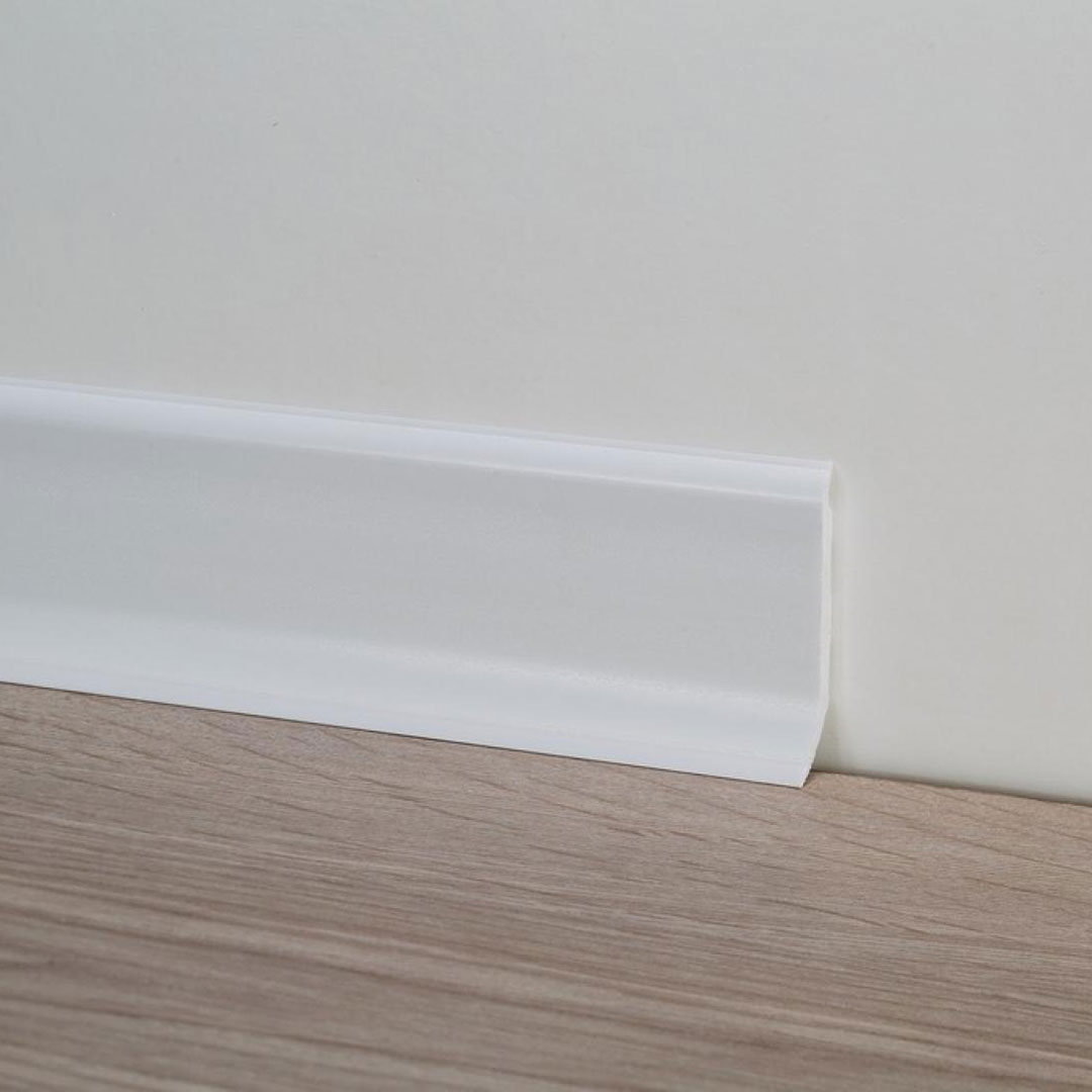 Illustrative example of white pvc skirting board from Google Search