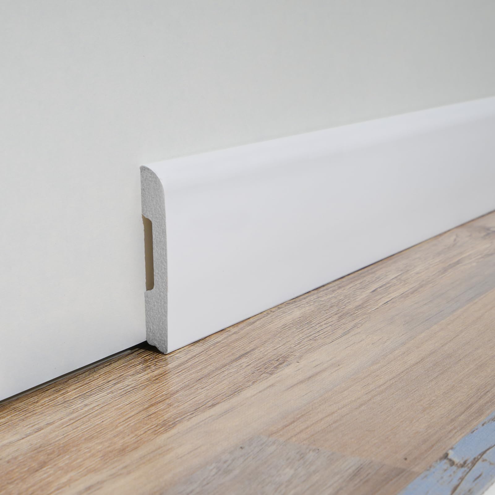 Illustrative example of white pvc skirting board from Google Search