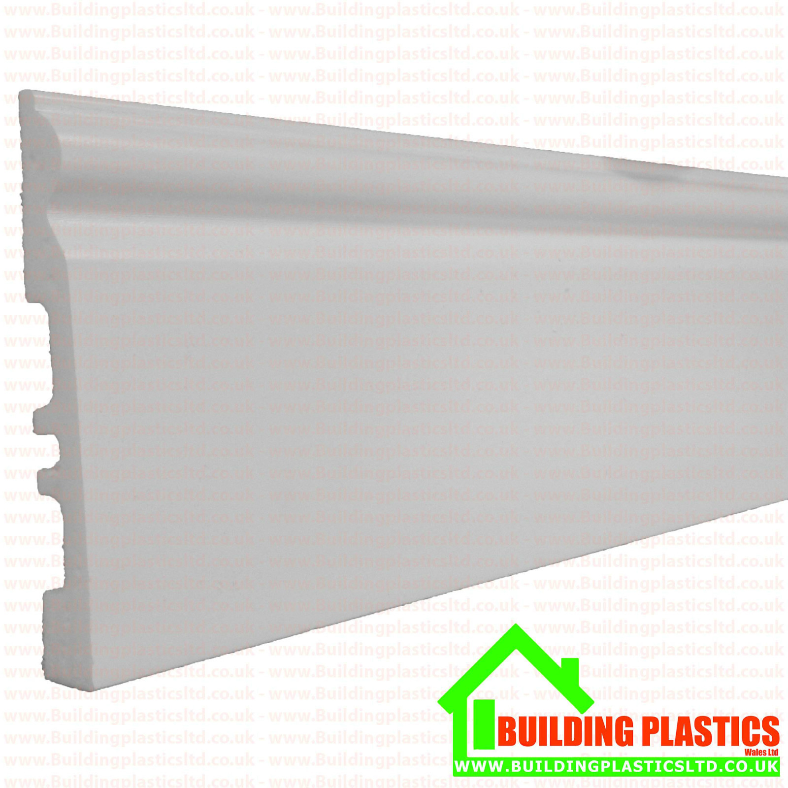 Illustrative example of white pvc skirting board from Google Search